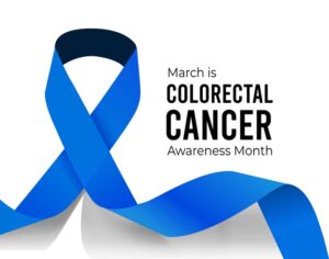Colorectal Cancer Awareness Month blue ribbon